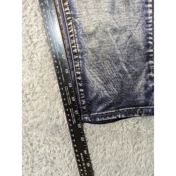 Shiny Blue Silver Bebe Jeans 31 Straight Leg Skinny pants NWT Metallic - Picture 5 of 11